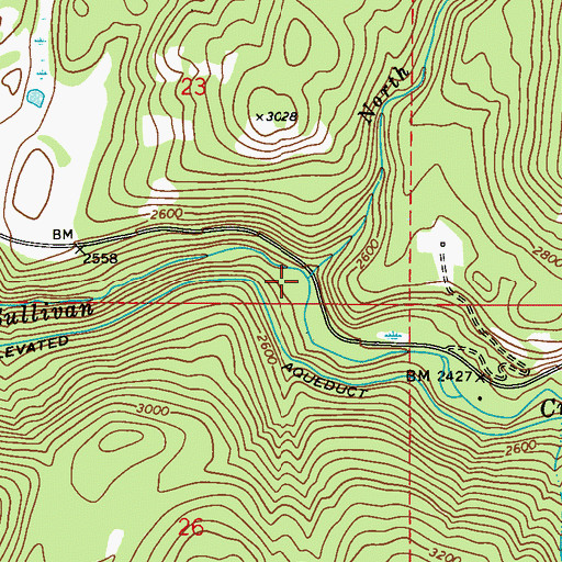 Topographic Map of North Fork Sullivan Creek, WA
