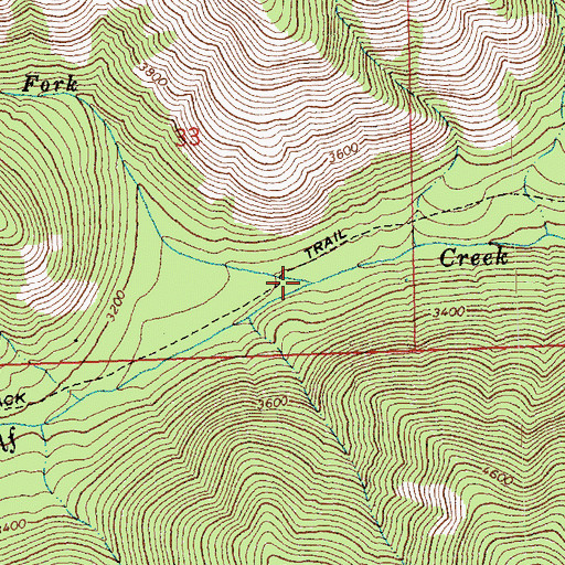 Topographic Map of North Fork Wolf Creek, WA