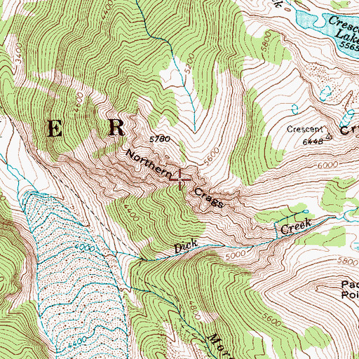 Topographic Map of Northern Crags, WA