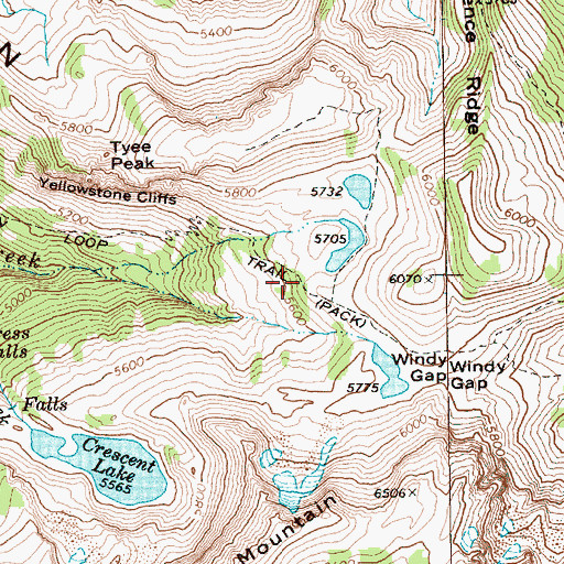 Topographic Map of Northern Loop Trail, WA