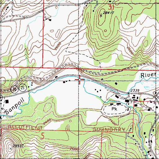 Topographic Map of O'Brien Creek, WA