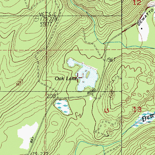 Topographic Map of Oak Lake, WA