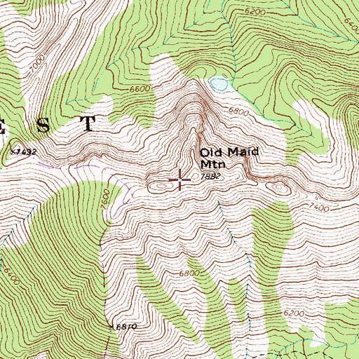 Topographic Map of Old Maid Mountain, WA