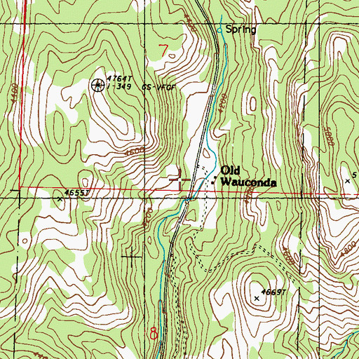 Topographic Map of Old Wauconda, WA