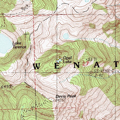 Topographic Map of Opal Lake, WA
