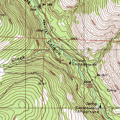 Topographic Map of Oriole Campground, WA