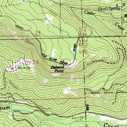 Topographic Map of Osborn Point, WA
