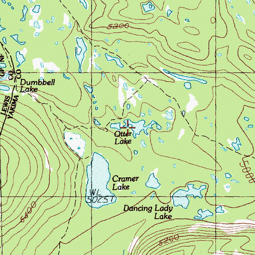 Topographic Map of Otter Lake, WA