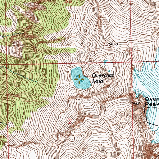 Topographic Map of Overcoat Lake, WA