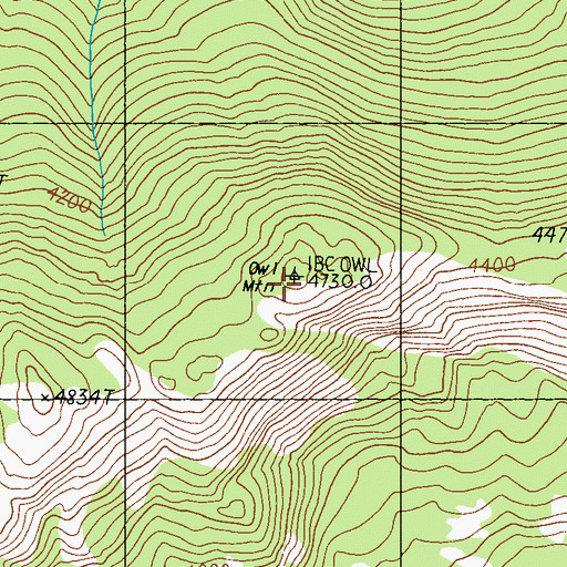 Topographic Map of Owl Mountain, WA