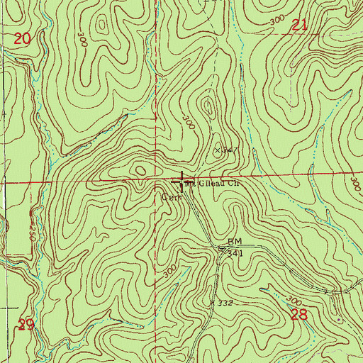 Topographic Map of Mount Gilead Church, AL