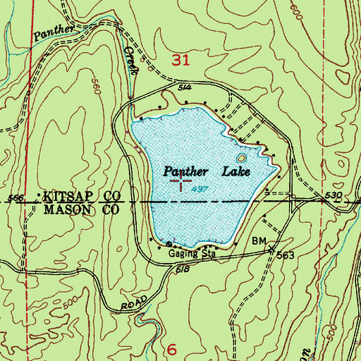 Topographic Map of Panther Lake, WA