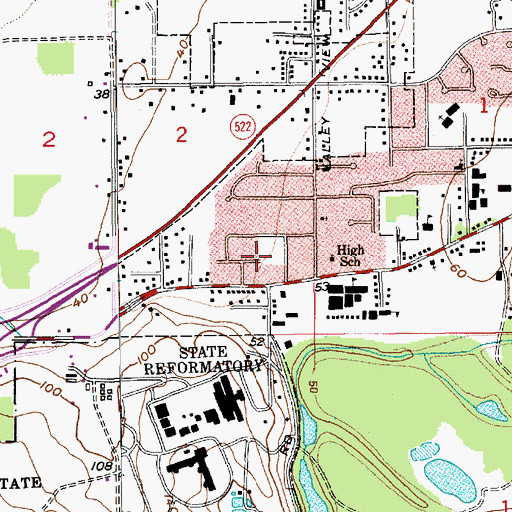 Topographic Map of Park Place School, WA