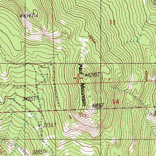 Topographic Map of Paul Mountain, WA