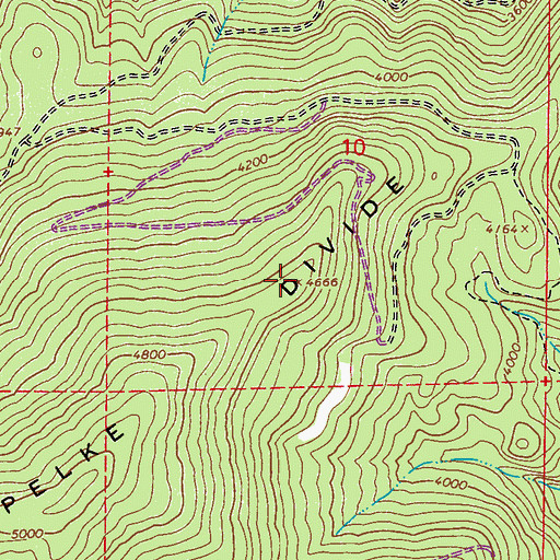 Topographic Map of Pelke Divide, WA