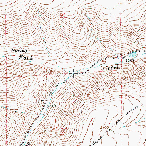 Topographic Map of Perkins Fork, WA