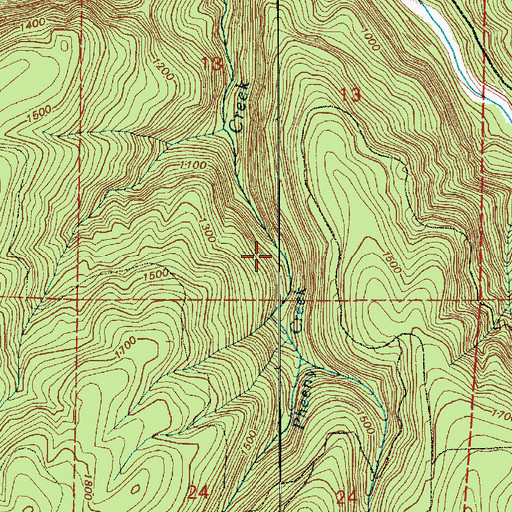 Topographic Map of Pheeny Creek, WA