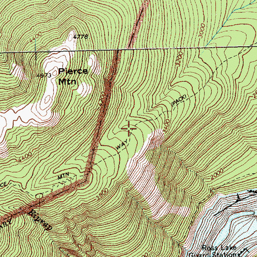 Topographic Map of Pierce Mountain Way, WA