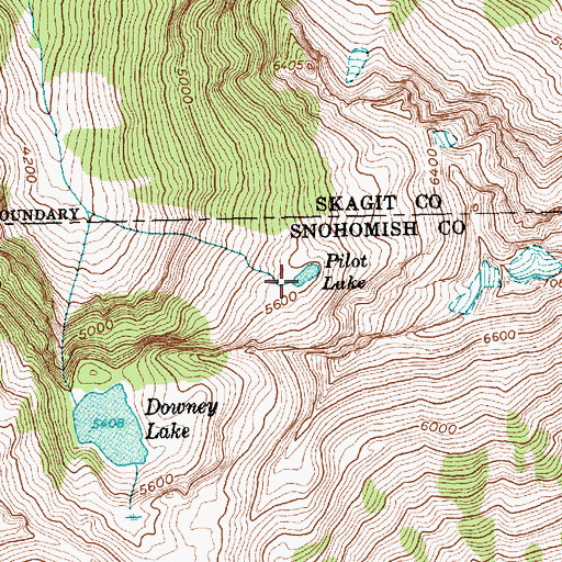 Topographic Map of Pilot Lake, WA