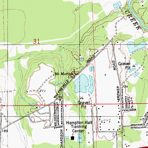 Topographic Map of Mount Moriah Church, AL