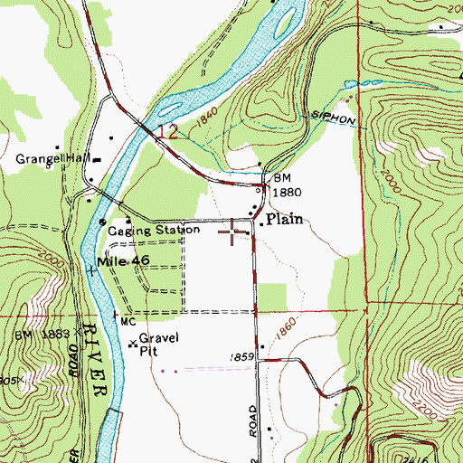 Topographic Map of Plain, WA