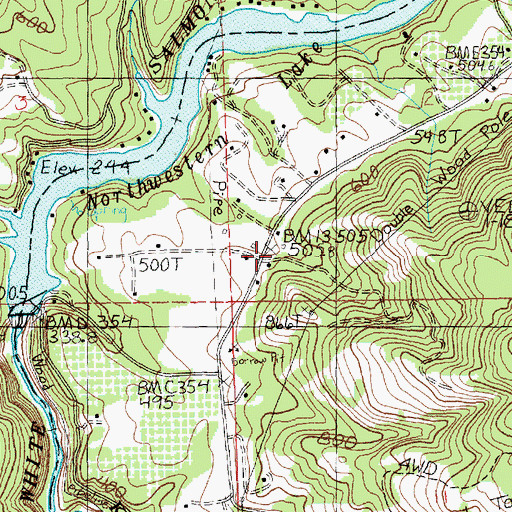 Topographic Map of Pleasant View School, WA