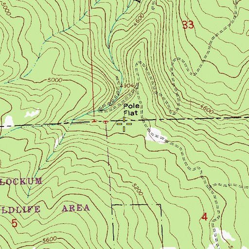 Topographic Map of Pole Flat, WA