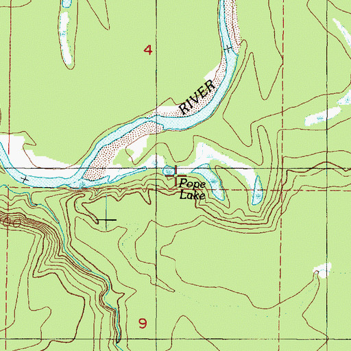 Topographic Map of Pope Lake, WA