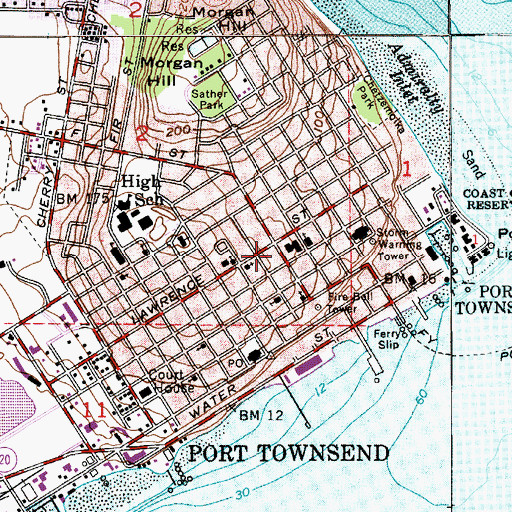Topographic Map of Port Townsend, WA