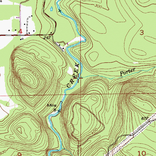Topographic Map of Porter Creek, WA