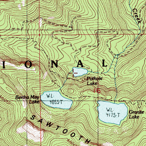 Topographic Map of Pothole Lake, WA