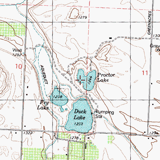 Topographic Map of Proctor Lake, WA