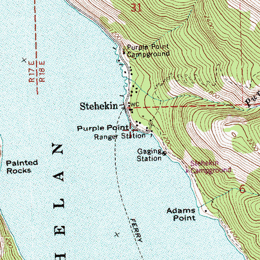 Topographic Map of Purple Point, WA