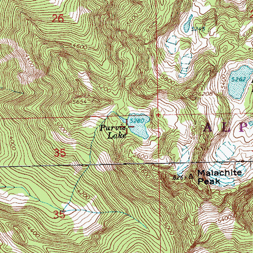 Topographic Map of Purvis Lake, WA