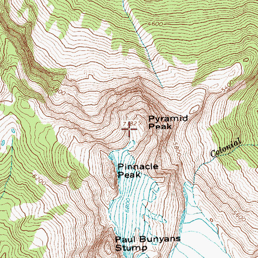 Topographic Map of Pyramid Peak, WA