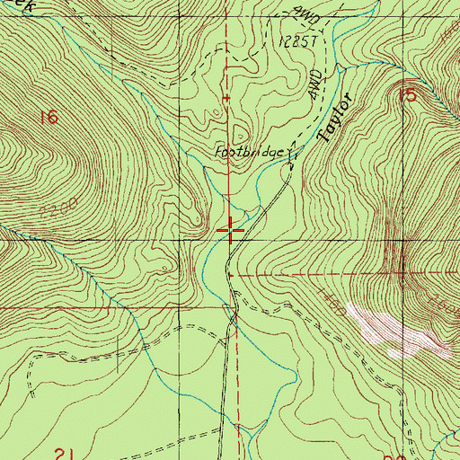 Topographic Map of Quartz Creek, WA