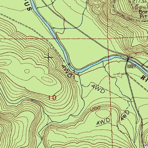 Topographic Map of Quartz Creek, WA
