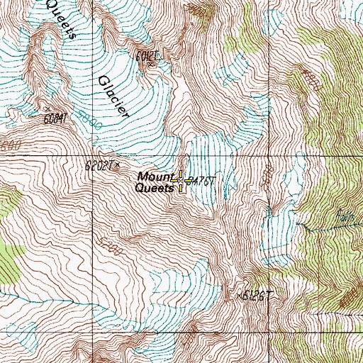 Topographic Map of Mount Queets, WA