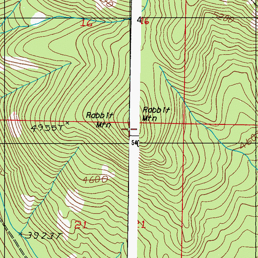 Topographic Map of Rabbit Mountain, WA