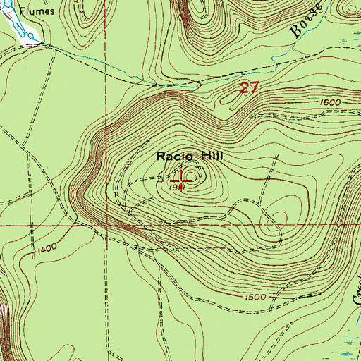 Topographic Map of Radio Hill, WA