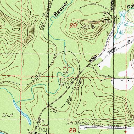Topographic Map of Rainey Creek, WA