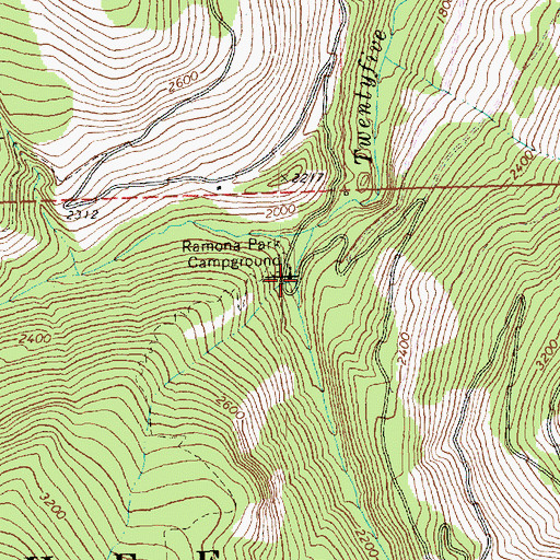 Topographic Map of Ramona Park Campground, WA