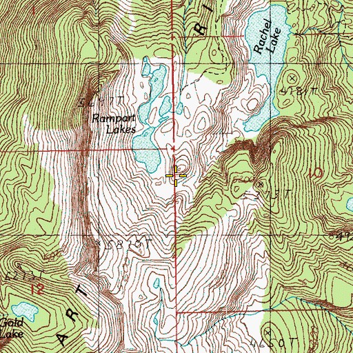Topographic Map of Rampart Ridge, WA