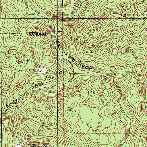 Topographic Map of Range Creek, WA