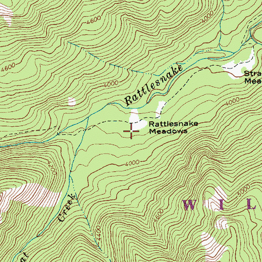 Topographic Map of Rattlesnake Meadows, WA