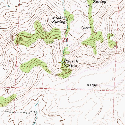 Topographic Map of Rausch Spring, WA