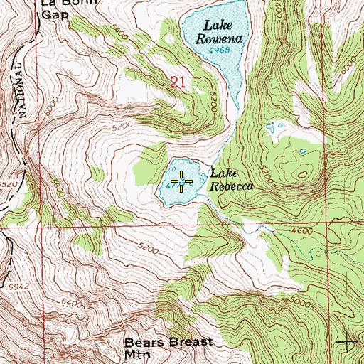 Topographic Map of Lake Rebecca, WA