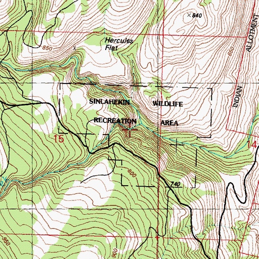 Topographic Map of Redman Creek, WA