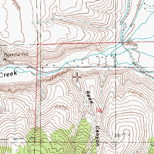 Topographic Map of Reed Canyon, WA