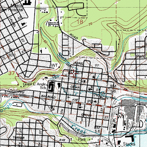Topographic Map of Reed High School, WA